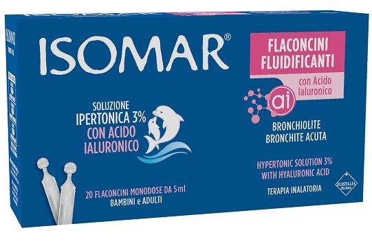 ISOMAR FLACONCINI FLUIDIFICANTI SOLUZIONE IPERTONICA 30%+ACIDO IALURONICO 20 FLACONCINI DA 5 ML - Farmaunclick.it