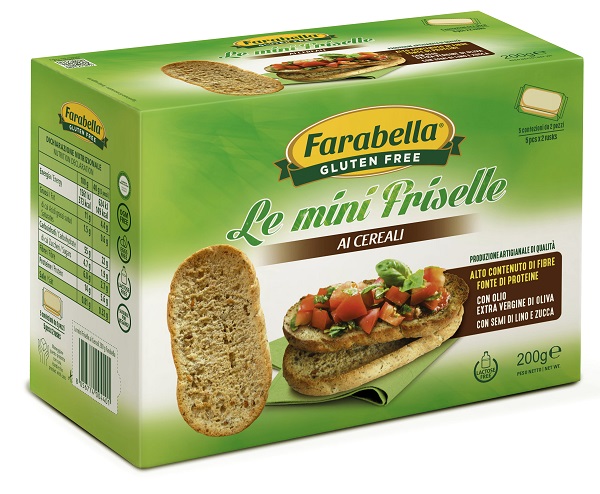 FARABELLA GLUTEN FREE LE MINI FRISELLE AI CEREALI CON OLIO EXTRA VERGINE DI OLIVA CON SEMI DI LINO E ZUCCA SENZA LATTOSIO 5 CONFEZIONI X 40 G - Farmaunclick.it