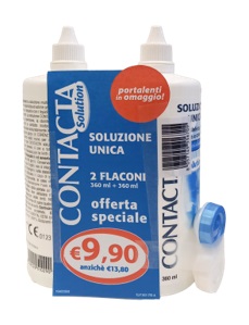 CONTACTA SOLUZIONE 2 FLACONI DA 360 ML + PORTALENTI IN OMAGGIO - Farmaunclick.it