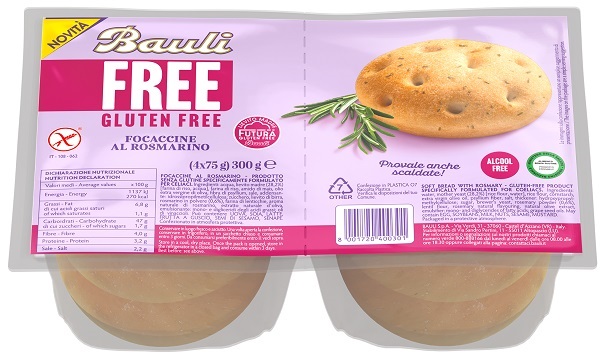 BAULI FREE FOCACCINE ROSMARINO 4 PEZZI DA 75 G - Farmaunclick.it