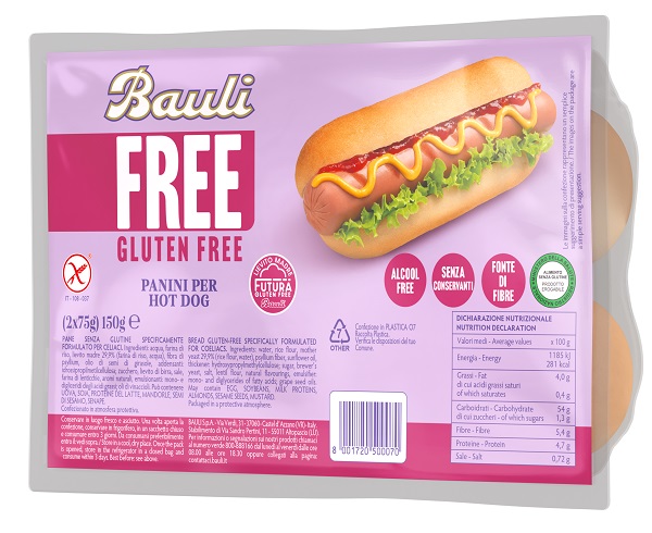 BAULI FREE PANINI HOT DOG 2 PEZZI DA 75 G - Farmaunclick.it