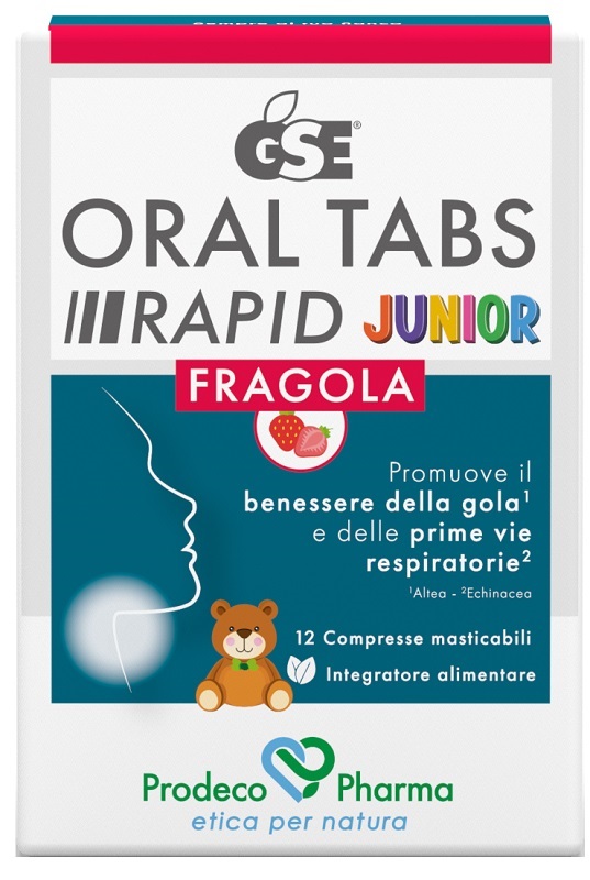 GSE ORAL TABS RAPID JUNIOR FRAGOLA 12 COMPRESSE MASTICABILI - Farmaunclick.it