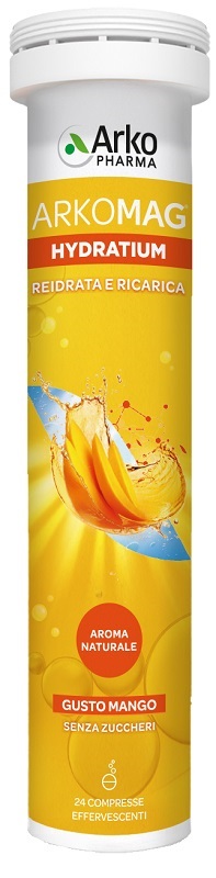 ARKOMAG HYDRATIUM REIDRATA E RICARICA MANGO 24 COMPRESSE EFFERVESCENTI SENZA ZUCCHERI CON EDULCORANTE - Farmaunclick.it