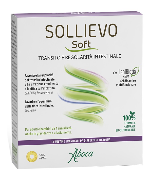 SOLLIEVO SOFT 14 BUSTINE GRANULARI DA 3,8 G SENZA GLUTINE SENZA LATTOSIO SENZA ZUCCHERI AGGIUNTI - Farmaunclick.it