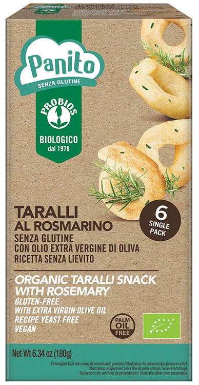 PANITO TARALLI ROSMARINO SENZA GLUTINE E SENZA LIEVITO 180 G - Farmaunclick.it