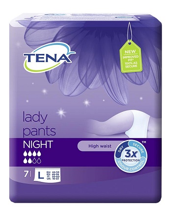 MUTANDINA ASSORBENTE TENA LADY PANTS NIGHT LARGE 7 PEZZI - Farmaunclick.it