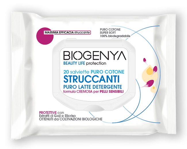 BIOGENYA OED SALVIETTE STRUCCANTI IN COTONE LATTE PELLI SENSIBILI 20 PEZZI - Farmaunclick.it