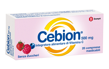 CEBION MASTICABILE SENZA ZUCCHERO VITAMINA C 500 MG 20 COMPRESSE - Farmaunclick.it