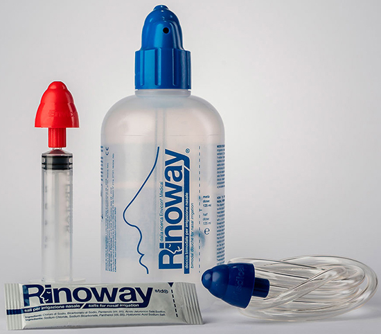 RINOWAY DOCCIA PER IRRIGAZIONE NASALE + 15 SALI ISOTONICI - Farmaunclick.it