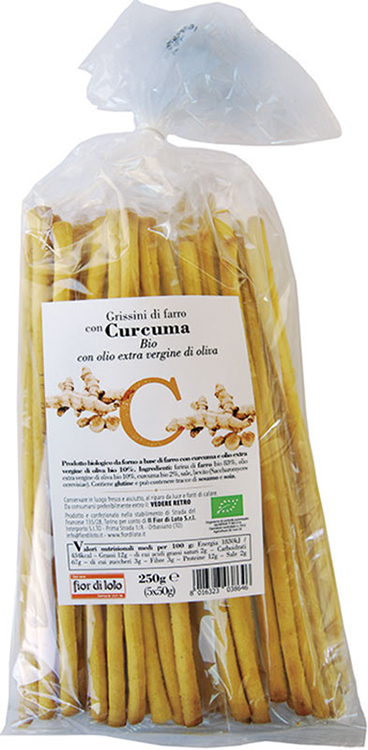 GRISSINI DI FARRO CON CURCUMA BIO 5X50G - Farmaunclick.it