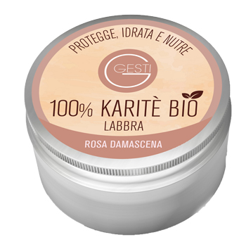 GESTI 100% KARITE' BIO 10 ML ROSA DAMASCENA LABBRA - Farmaunclick.it