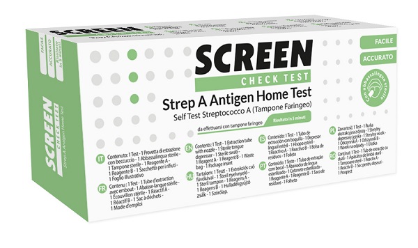 STREP A ANTIGEN HOME TEST DETERMINAZIONE QUALITATIVA ANTIGENI STREPTOCOCCO A DA TAMPONE FARINGEO 2 PEZZI - Farmaunclick.it