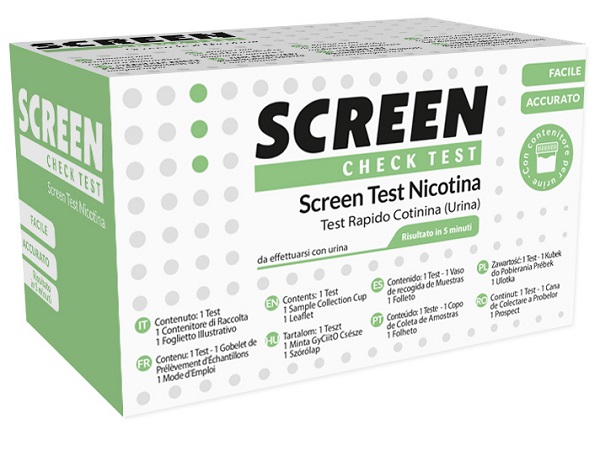 TEST RAPIDO CHE RILEVA LA PRESENZA DELLA COTININA/NICOTINA TRAMITE URINA SCREEN CHECK TEST NICOTINA - Farmaunclick.it