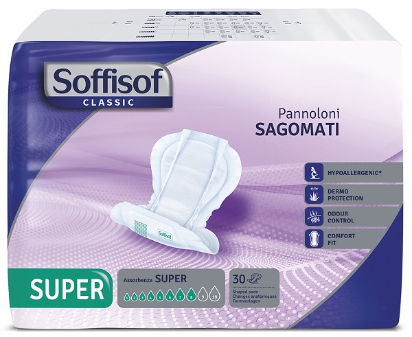 PANNOLONE SOFFISOF CLASSIC SAGOMATO SUPER 30 PEZZI - Farmaunclick.it