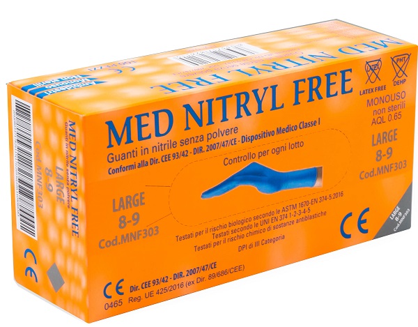 GUANTI NITRILE SENZA POLVERE LARGE 100 PEZZI - Farmaunclick.it