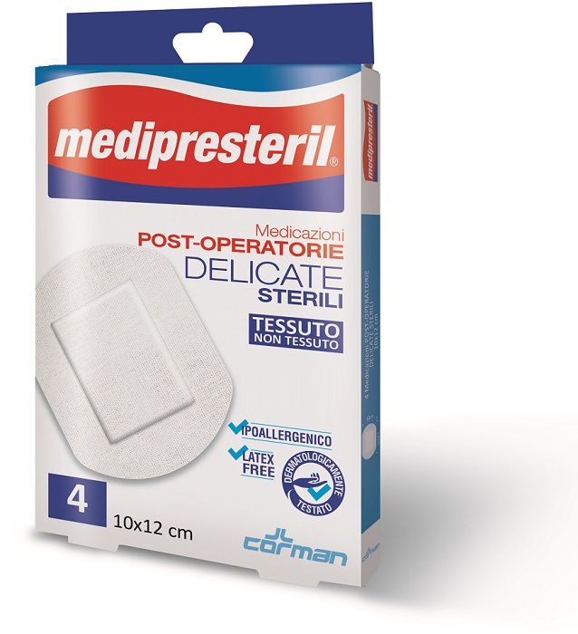 MEDIPRESTERIL MEDICAZIONI POST OPERATORIE DELICATE 10 X 12 4 PEZZI - Farmaunclick.it