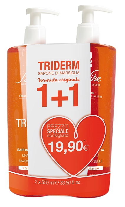 TRIDERM SAPONE DI MARSIGLIA BIPACK 2 FLACONI DA 500 ML - Farmaunclick.it