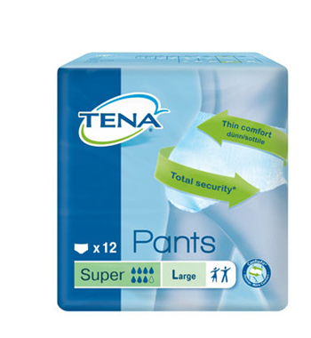 PANNOLONE PULL UP TENA PANTS SUPER TAGLIA LARGE 12 PEZZI - Farmaunclick.it