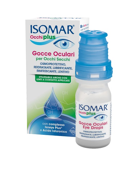ISOMAR OCCHI PLUS GOCCE OCULARI PER OCCHI SECCHI ALL'ACIDO IALURONICO 0,25% 10 ML - Farmaunclick.it