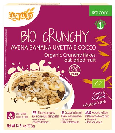 EASY TO GO BIO CRUNCHY AVENA BANANA UVETTA E COCCO 375 G - Farmaunclick.it