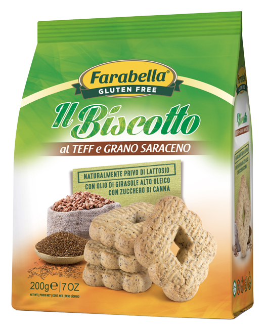 FARABELLA IL BISCOTTO AL TEFF E GRANO SARACENO 200 G - Farmaunclick.it