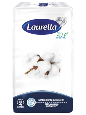 ASSORBENTE LAURELLA IN COTONE SOTTILE NOTTE DISTESO 14 PEZZI - Farmaunclick.it