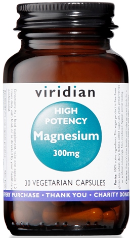 VIRIDIAN MAGNESIUM 300MG HIGH POTENCY 30 CAPSULE VIRIDIAN MAGNESIO SUPERIORE ALTA CONCENTRAZIONE - Farmaunclick.it