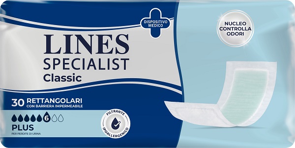 PANNOLONE LINES SPECIALIST CLASSIC RETTANGOLARE CON BARRIERA 30 PEZZI - Farmaunclick.it