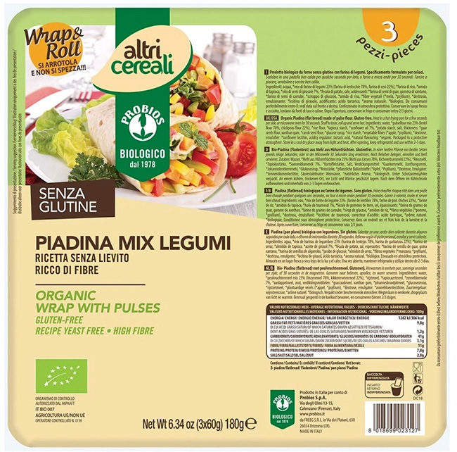 ALTRICEREALI PIADINA MIX LEGUMI 3 X 60 G - Farmaunclick.it