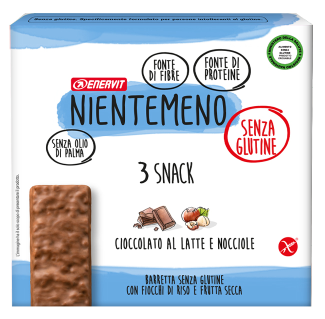 NIENTEMENO BAR CIOCCOLATO AL LATTE NOCCIOLE 3 X 33 G - Farmaunclick.it