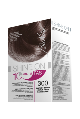 BIONIKE SHINE ON FAST TRATTAMENTO COLORANTE CAPELLI CASTANO SCURO 300 FLACONE 60 ML + TUBO 60 ML - Farmaunclick.it