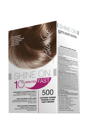 BIONIKE SHINE ON FAST TRATTAMENTO COLORANTE CAPELLI CASTANO CHIARO 500 FLACONE 60 ML + TUBO 60 ML - Farmaunclick.it