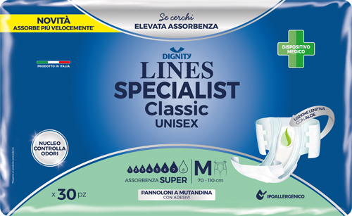 PANNOLONE MUTANDINA LINES SPECIALIST CLASSIC SUPER ULTRA MM 30 PEZZI - Farmaunclick.it