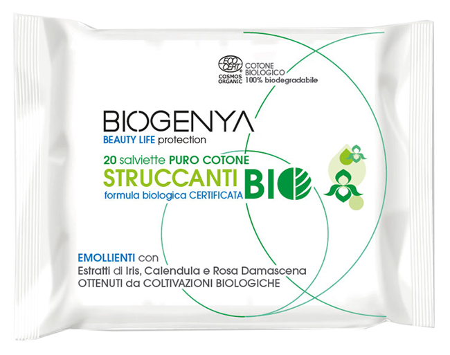 BIOGENYA BEAUTY LIFE PROTECTION 20 SALVIETTE IN PURO COTONE STRUCCANTI BIO - Farmaunclick.it