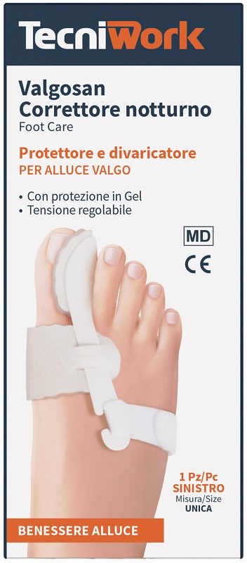 CORRETTORE NOTTURNO PER ALLUCE VALGO SINISTRO MISURA UNICA VALGOSAN 1 PEZZO - Farmaunclick.it