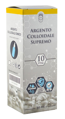 ARGENTO COLLOIDALE SUPREMO 10PPM CERTIFICATO CON CONTAGOCCE 50 ML - Farmaunclick.it