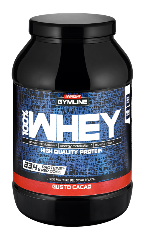 GYMLINE 100% WHEY CONCENTRATE CACAO 900 G - Farmaunclick.it