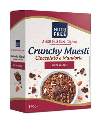 NUTRIFREE CRUNCHY MIX CIOCCOLATO E MANDORLE 340 G - Farmaunclick.it