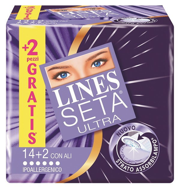 ASSORBENTE LINES SETA ULTRA CON ALI 16 PEZZI - Farmaunclick.it
