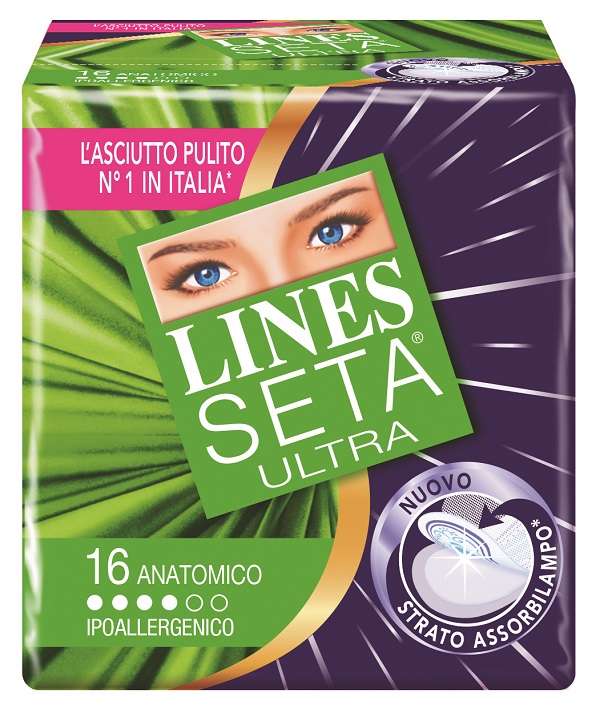 ASSORBENTE LINES SETA ULTRA ANATOMICO 16 PEZZI - Farmaunclick.it