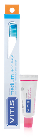VITIS SPAZZOLINO MEDIUM ACCESS + VITIS DENTRIFRICIO GINGIVAL 15 ML - Farmaunclick.it