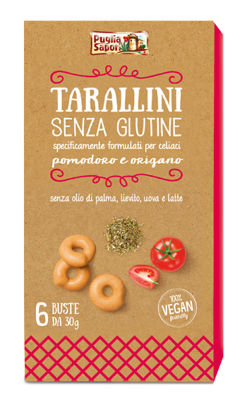 PUGLIA SAPORI TARALLINI POMODORO E ORIGANO SENZA GLUTINE 180 G - Farmaunclick.it