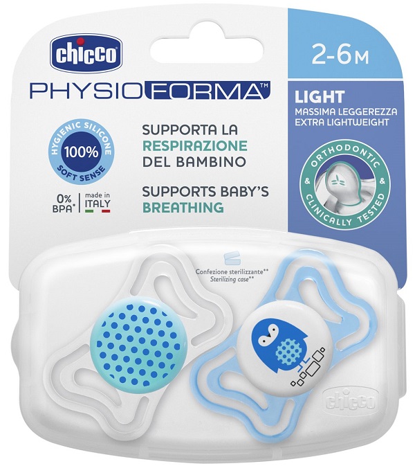 CHICCO SUCCHIETTO LIGHT BOY SILICONE 2-6 MESI 2 PEZZI - Farmaunclick.it