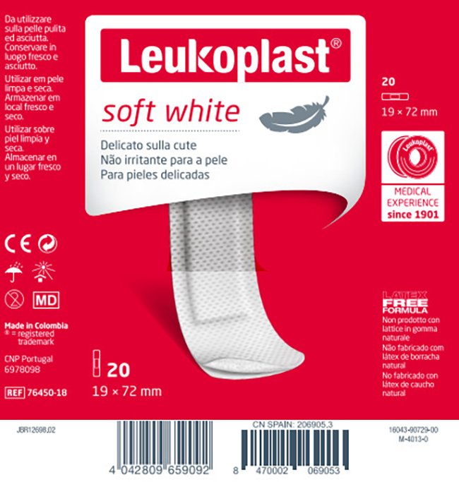 LEUKOPLAST SOFT WHITE 72 X 19 CM 20 PEZZI - Farmaunclick.it