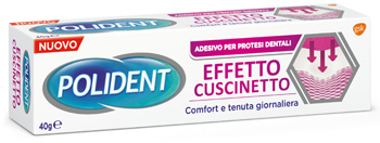 POLIDENT FISSATIVO EFFETTO CUSCINETTO ADESIVO PER PROTESI DENTALI 40 G - Farmaunclick.it