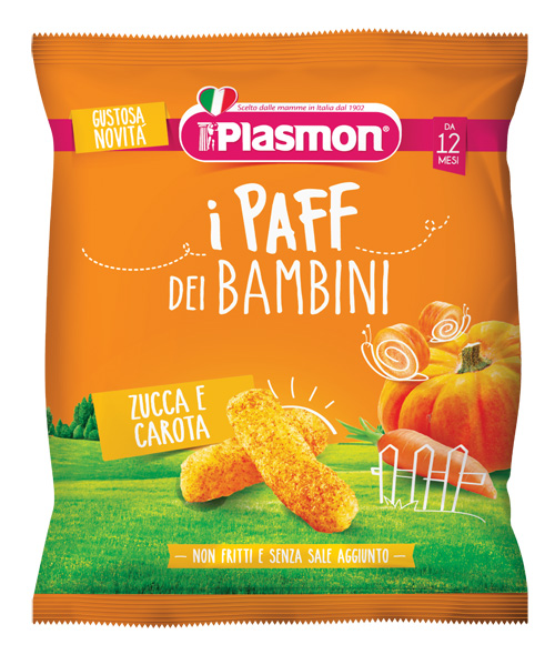 PLASMON DRY SNACK PAFF ZUCCA CAROTE 15 G - Farmaunclick.it