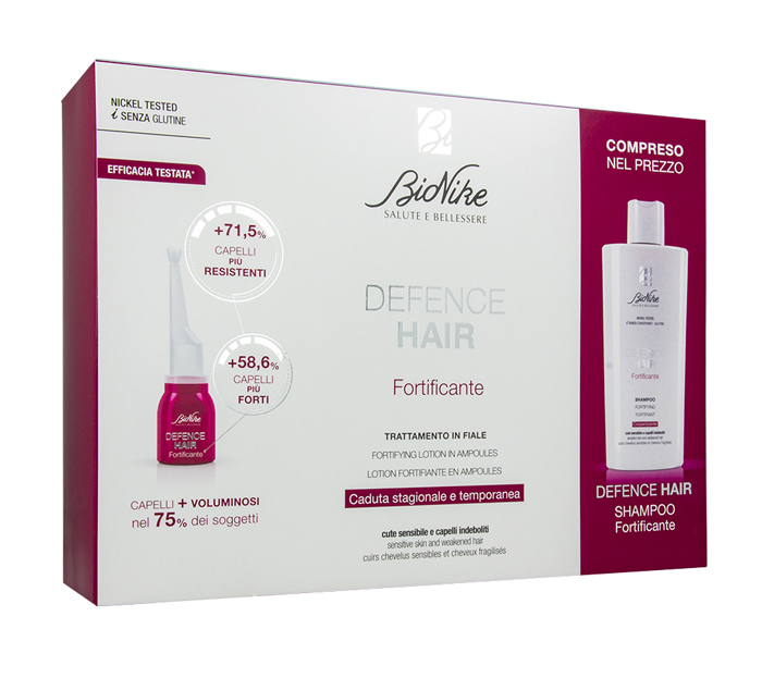 DEFENCE HAIR BIPACK RIDENSIFICANTE 21 FIALE 6 ML + SHAMPOO 200 ML - Farmaunclick.it