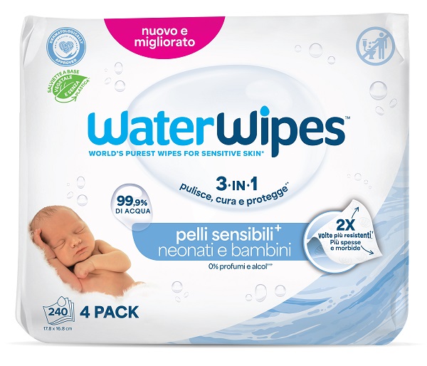 WATERWIPES BIO 4 X 60 PEZZI - Farmaunclick.it