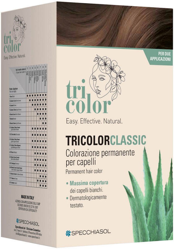 TRICOLOR CLASSIC 8 BIONDO CHIARO 2 TUBI 50 ML + 2 SHAKER 50 ML + 4 BUSTINE 8 ML - Farmaunclick.it