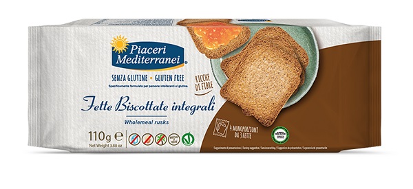 PIACERI MEDITERRANEI FETTE BISCOTTATE INTEGRALI 110 G - Farmaunclick.it